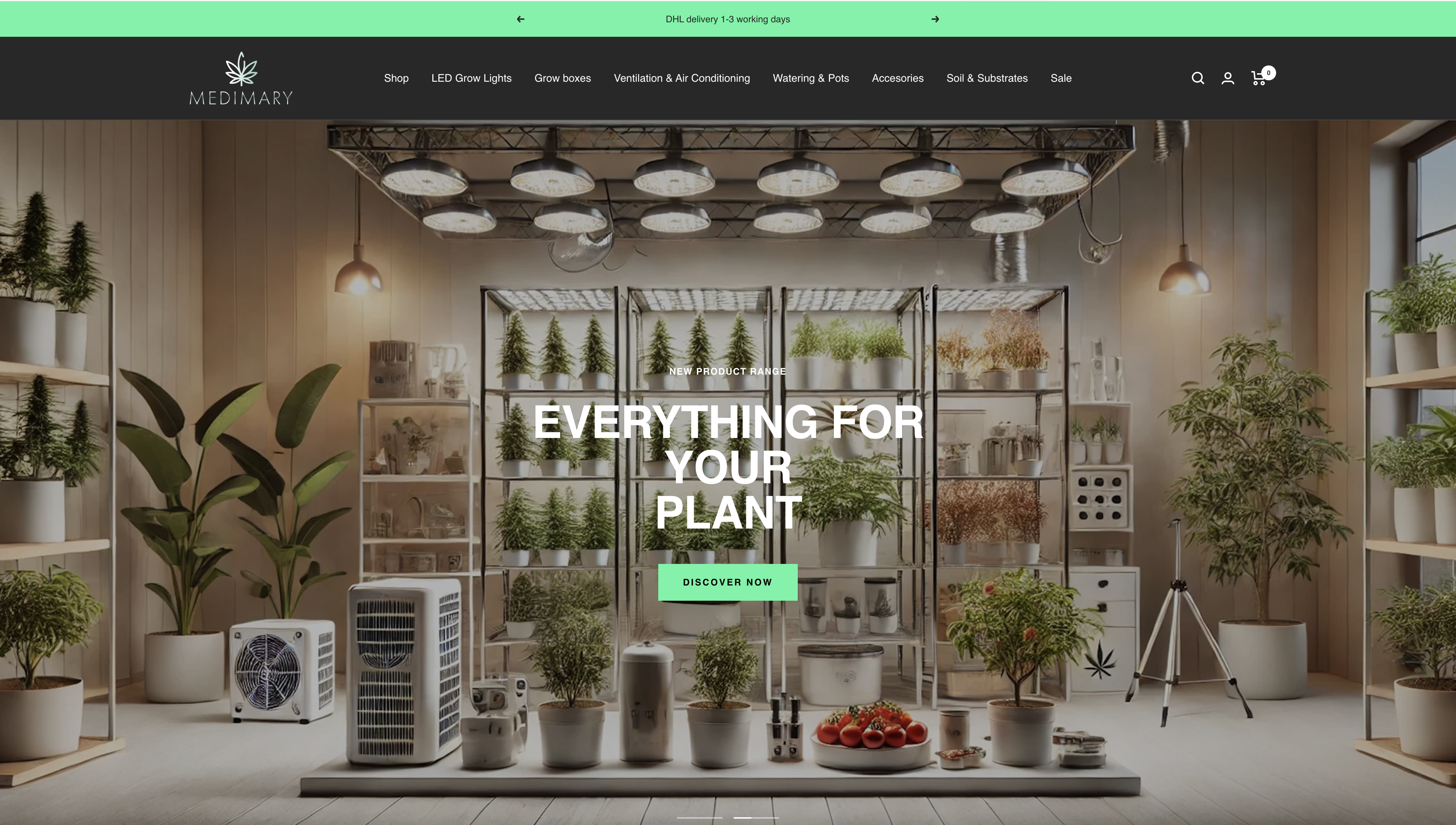 Indoor growing supplies storefront
