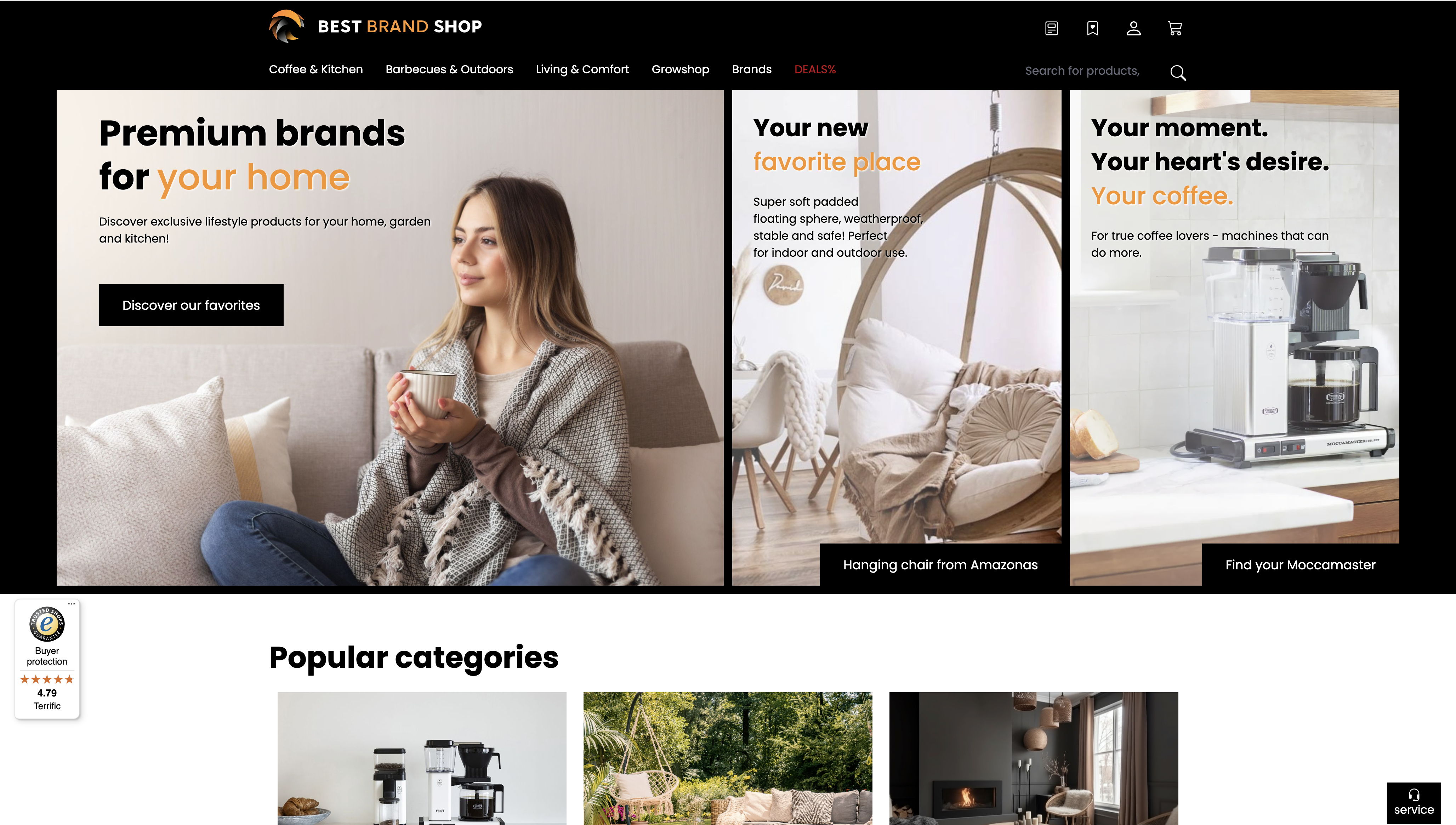 Multi-category lifestyle and home goods storefront